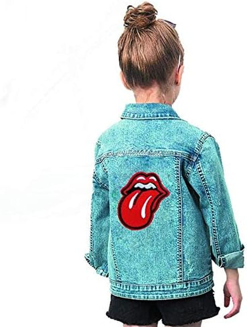 3 PCS Red Lips Tongue Patches Iron on Patches Embroidered Motif Applique Glitter Sequin Decoration Patches DIY Sew on Patch for Jeans Clothing Tattoo Biker Punk Embroidered Applique Sequins Badge