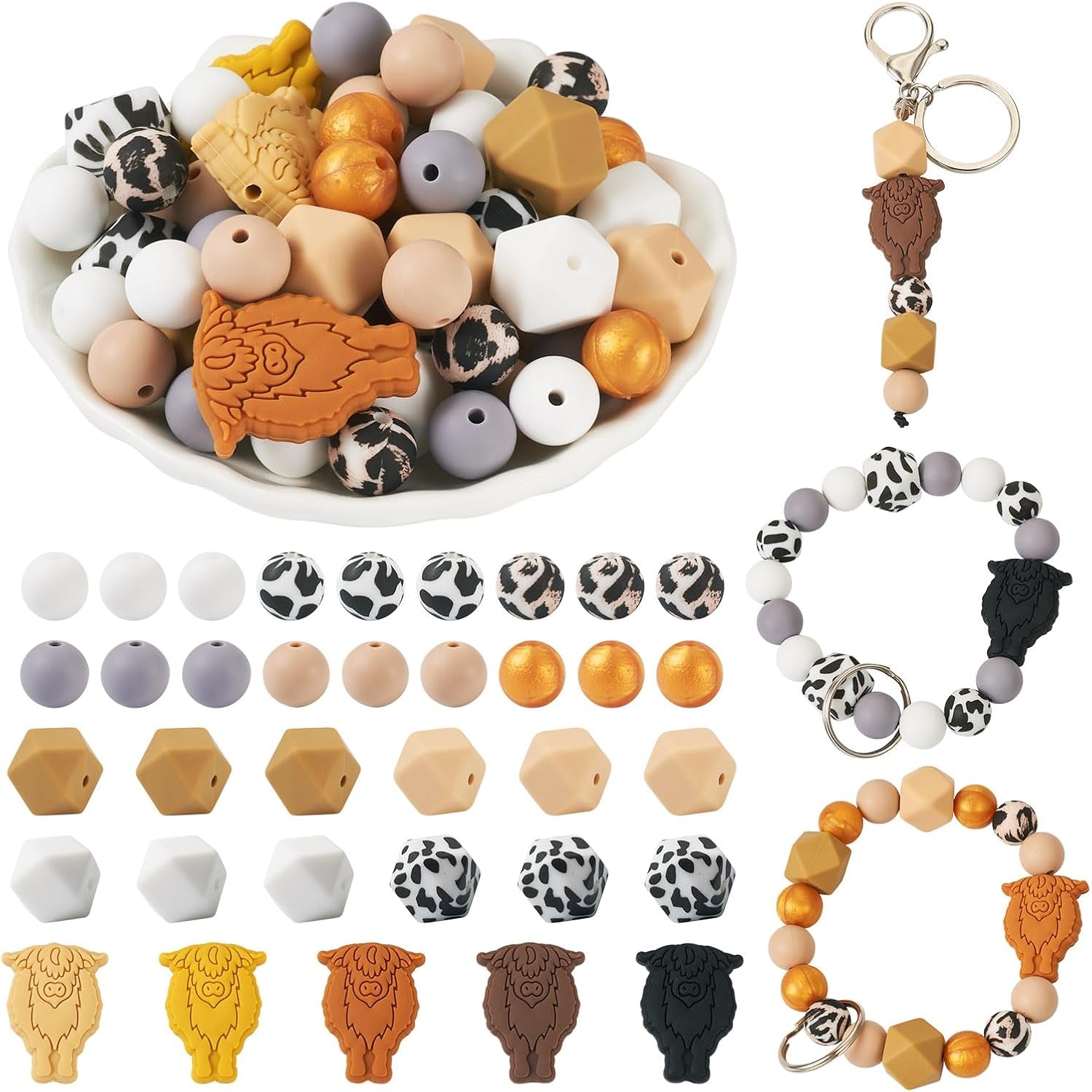 65Pcs Daisy Flower Silicone Focal Beads Yellow Silicone Rubber Beads Summer Focal Bracelet Beads Glass Rhinestone Beads for Necklace Spring’S Festival Jewelry Making