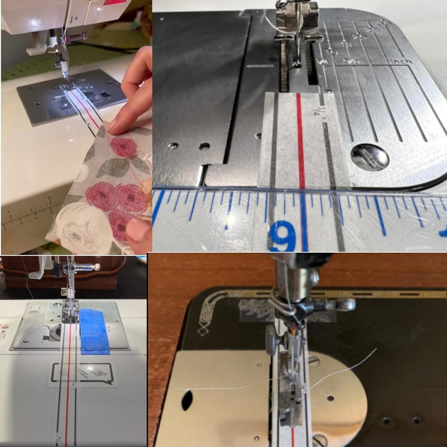 1/4" Seam Diagonal Seam Tapes 10Yard Each Roll Sewing Basting Tape for Stitching Straight Diagonal Seams Instruction Tool Seamingly Accurate Seam Guide for Sewing Machines (2)