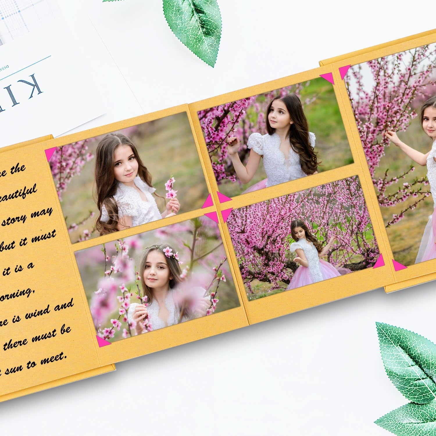Scrapbook Albums, 6 X 8 Inches DIY Photos Collection by LUNIQI, Accordion Stretchable Folding Kraft Paper for Wedding Anniversary, Valentines Day, Love Memory