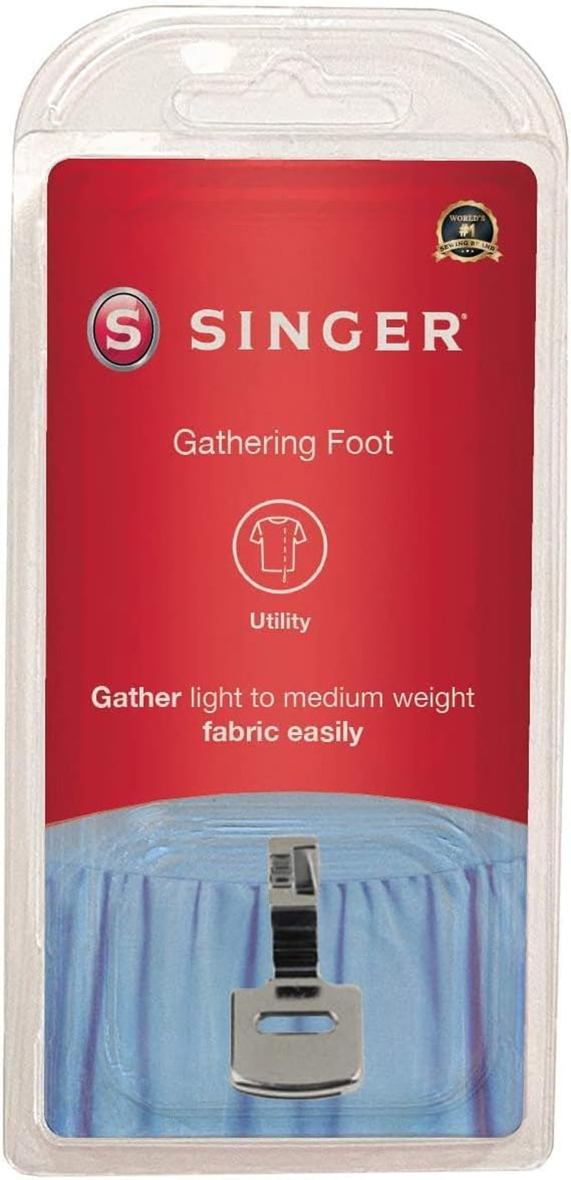 | Gathering Presser Foot for Low-Shank Sewing Machines, Simutaneously Trims & Hems Edges, Zig-Zag and Over-Edge Stitches - Sewing Made Easy