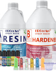 Epoxy Resin Kit - 1 Gallon Clear Resin Epoxy with Pigment, Glitter, Self Leveling Easy Mix 1:1 Casting Resin and Hardener, Resin Art Supplies for River Table Tops, Jewelry Projects, Mold Casting