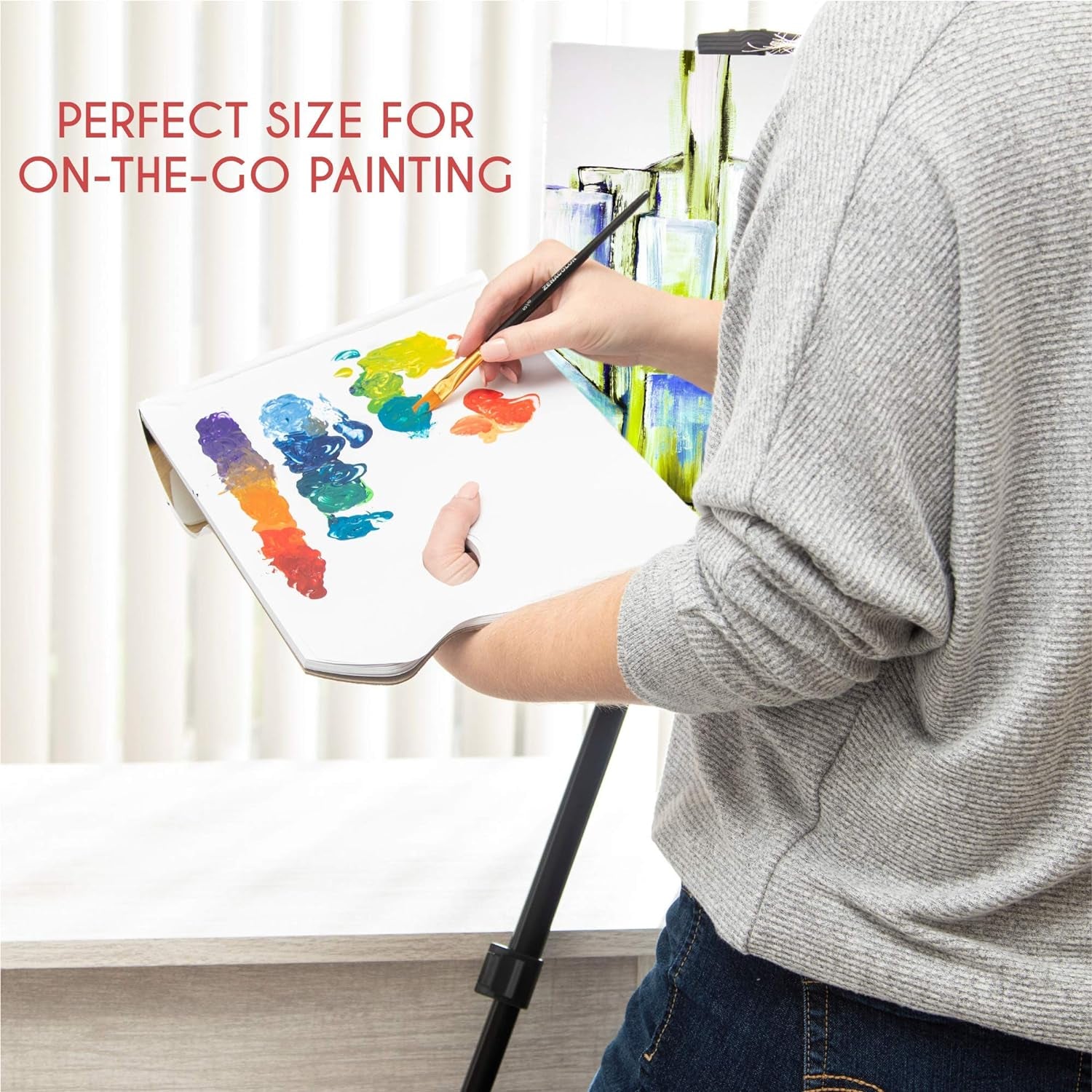 - Paper Palette Pad - 50 Removable and Disposable Sheets for Painters - 80Gsm, 24Lb - Paint Mixing Palette for All Paints (Oil, Acrylic, Watercolor,...)