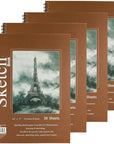 Bound Spiral Premium Sketch Book Sketch Pads Set, 4 Pads X30-Sheets, 8.5" X 11" Side Wire Bound, White 120 Paper Sheets for Pencil Ink Pastel (4)