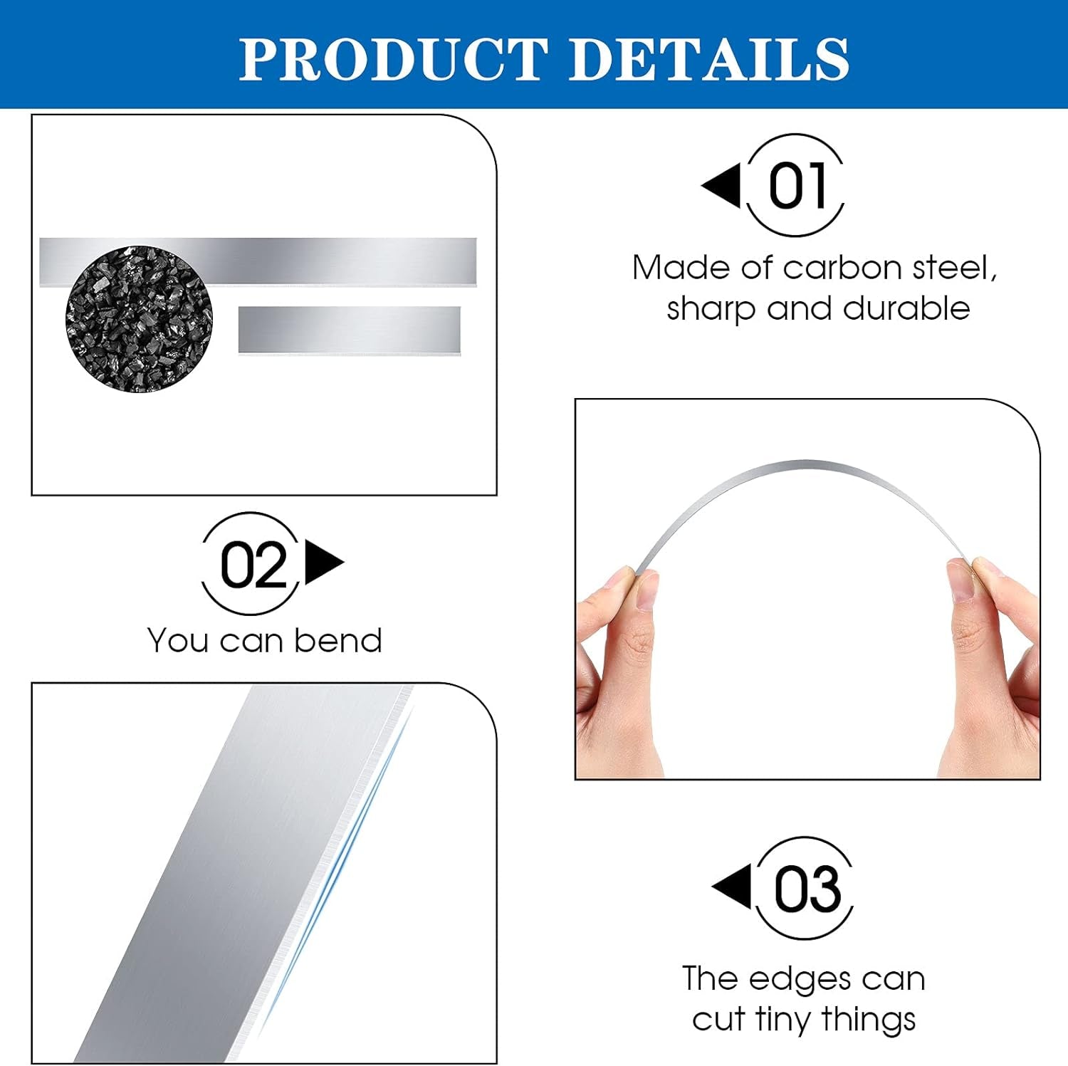 Flexible Polymer Clay Cutters Clay Slicer Blade Carbon Steel Blade Clay Cutter Blade Polymer Clay Cutting Slicing Tools for Clay DIY Shaping Modelling Slicing Sculpting, Straight and Wave (5)