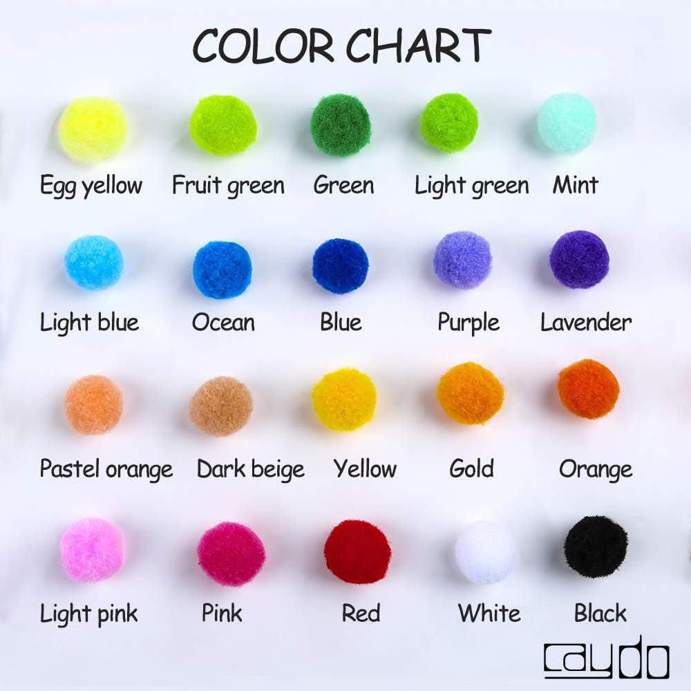 400 Pieces 1 Inch 20 Colors Pompoms Arts and Crafts Pom Poms Balls for Hobby Supplies and Creative Craft DIY Material