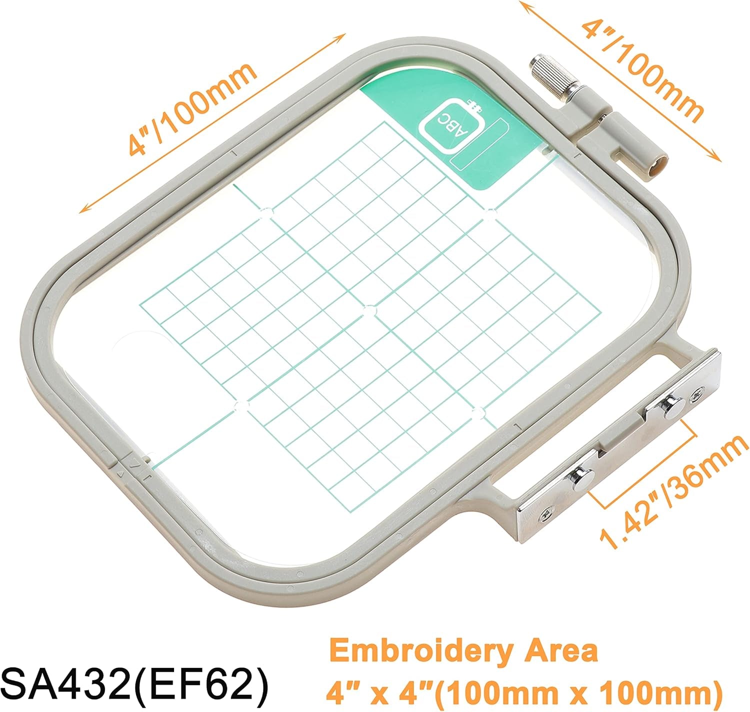 Embroidery Machine Hoop SA432 with 4"X4" Embroidery Area for Brother SE625 SE600 SE425 SE400 PE550D PE540D PE535 PE525 PE500 LB5000 LB7000 & Babylock Sofia 2 Verve