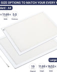 LED Tracing Light Box, 19" Ultra Thin Light Pad with Adjustable Brightness. Comes with USB Cable, Adapter, Paper, Clip. Light Table Drawing Pad, Portable Light Board for Sketching, Cricut Lightbox