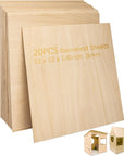 Basswood Sheets 1/8" - 3Mm Plywood Sheets, 12 X 12 Inch Basswood Unfinished for Crafts, Laser Cutting, Engraving, DIY Arts, Drawing(20 Pack)