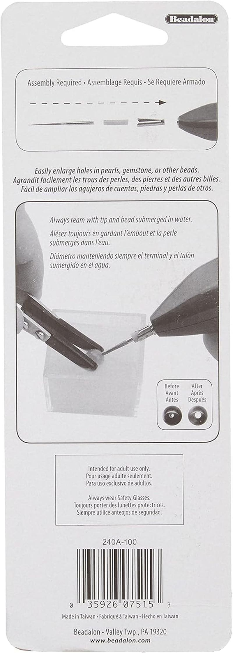 Bead Reamer, Battery Operated Jewelry Making Tool, Blue