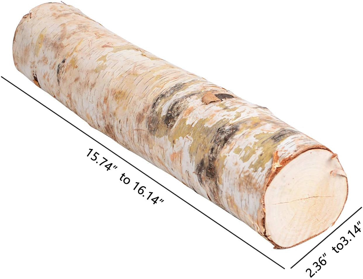 6 Pack Large Birch Logs for Fireplace Unfinished Wood Crafts DIY Home Decorative Burning(Logs:2.4"-3.1" Dia. X 16" Long)