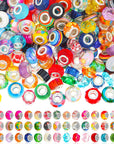 400 Pieces Large Hole Beads Bulk European Craft Beads Large Hole Beads for Jewelry Making 10 Mm/ 0.47 Inches Mixed Color Resin Beads for DIY Bracelet Necklace(Vivid)