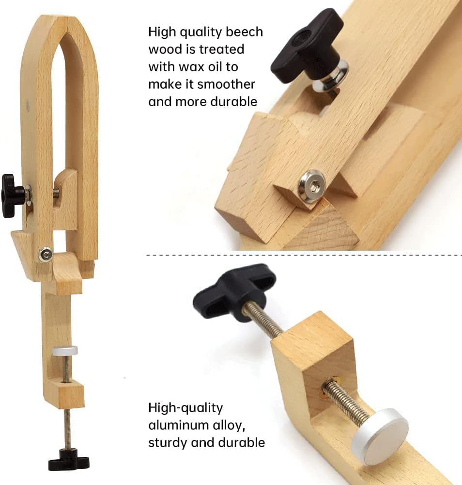 Stitch Pony, Beech Wood Foldable Leather-Pony Table Desktop Stitching Pony Horse Clamp,Leather Sewing Pony Horse Clamp for DIY Hand Stitching Leather Clamping