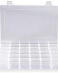Plastic Organizer Container Box 36 Compartments Jewelry Storage Box with Adjustable Dividers (1 Pack)