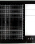 Tim Holtz Travel Glass Cutting Mat - Portable Work Surface with 8X8 Measuring Grid and Palette for Mixed Media - Art Supplies with Carry Case