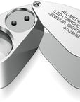 40X Jewelers Loupe Magnifier Magnifying Glasses, LED/UV Illuminated Jewelry Loop Pocket Folding Magnifying Glass with Metal Construction for Close Work, Gardening, Kids, Stamp, Rock Collecting