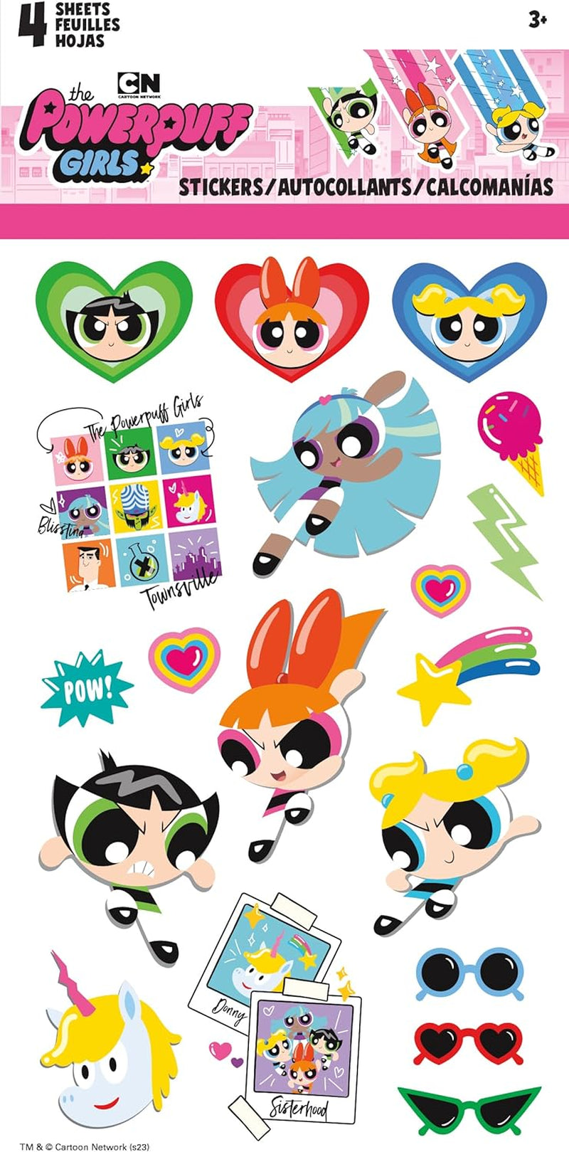 Power Puff Girls - Standard 4 Sheet Stickers Standard Stickers - 4 Sheet