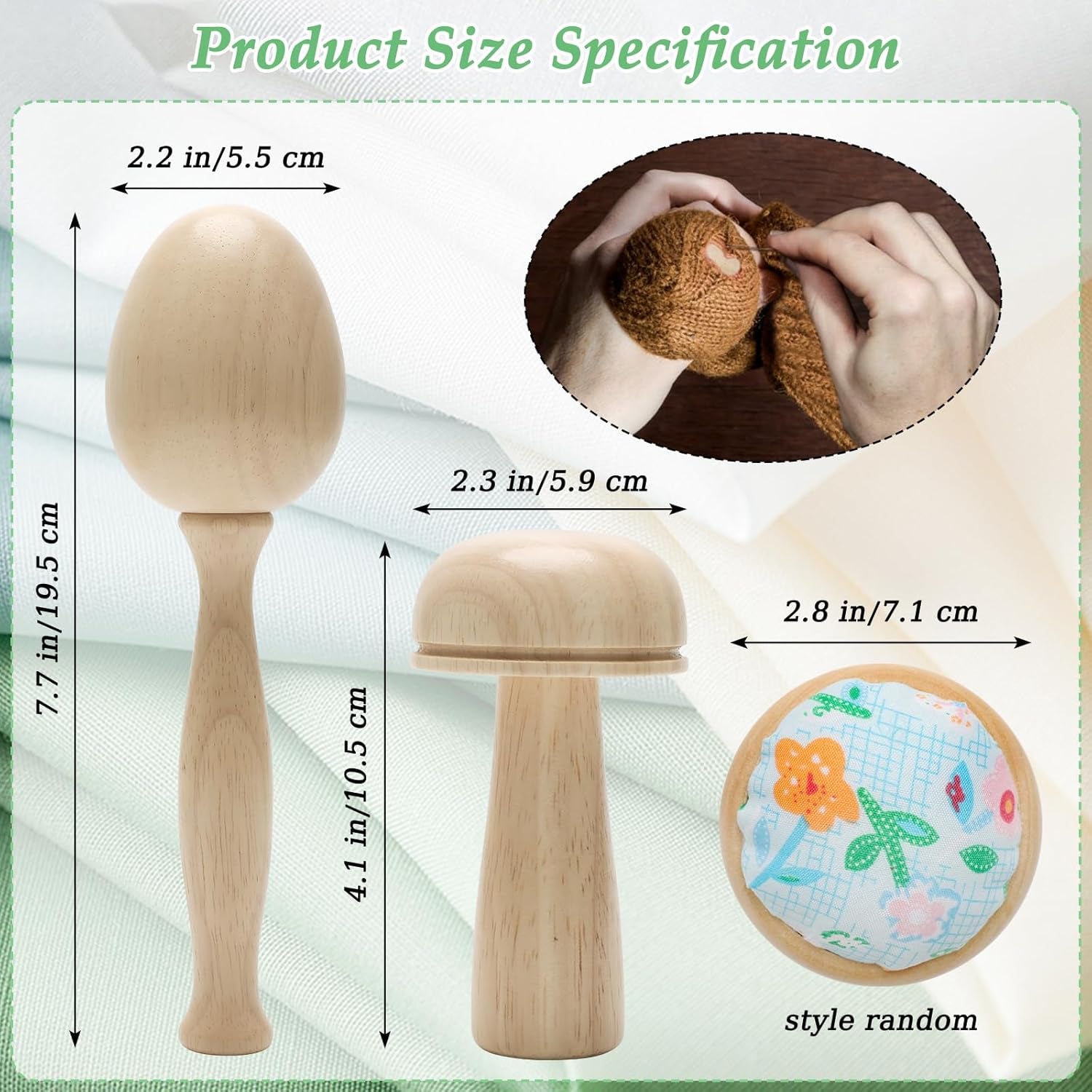 Darning Egg Darning Mushroom for Socks Darner Egg Kit Include 14 Hooks Small Small Weaving Darning Loom 9 Large Eye Needles 50 Colors Darning Thread for DIY Handicraft Home Sewing Care