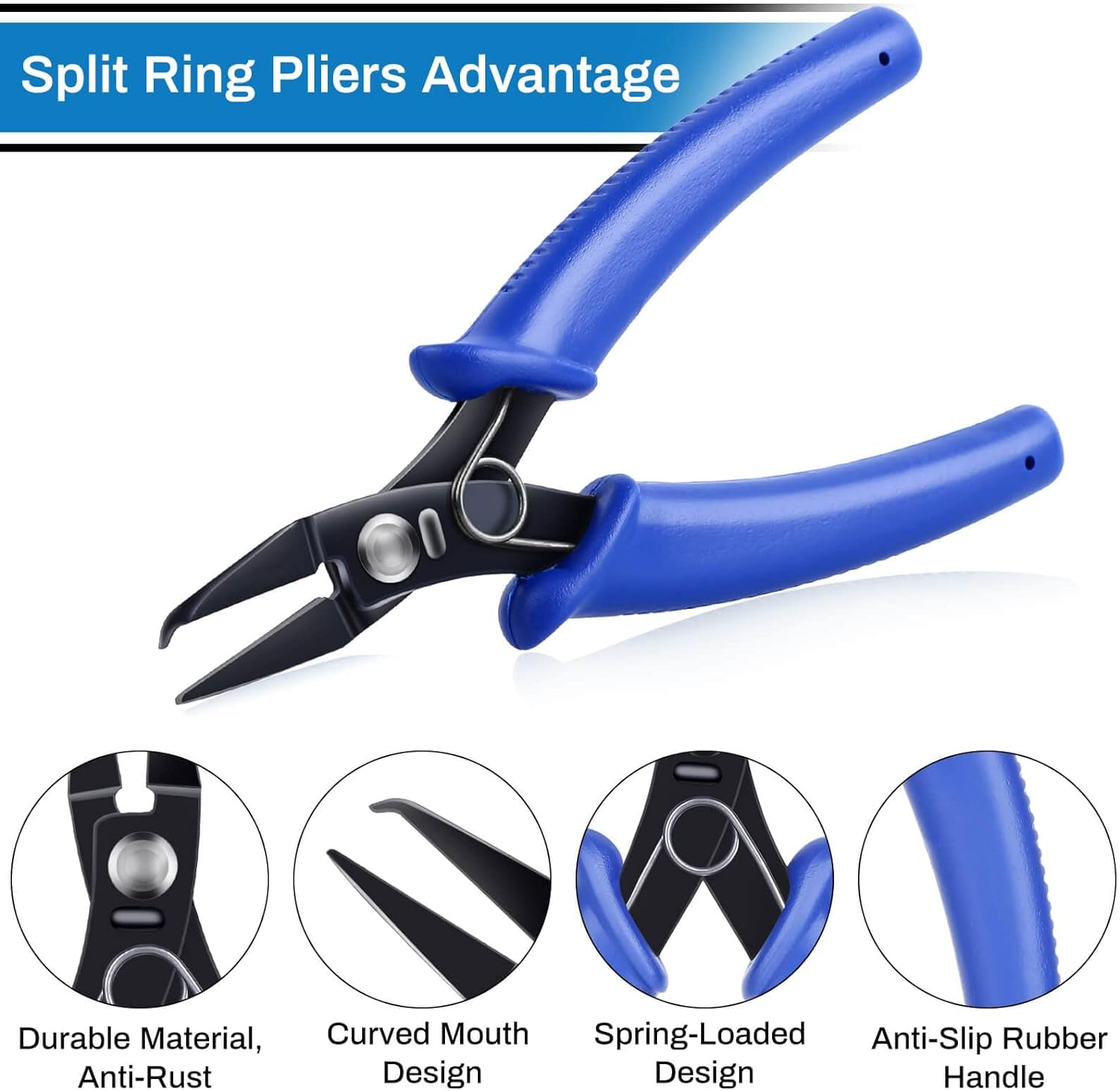 Split Ring Pliers for Jewelry Making,  Split Jump Ring Opener Tool Keychain Pliers for Opening Split Ring, Key Ring, Opening Pliers for Jewelry Making