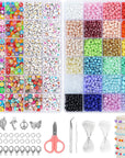 4100Pcs 5Mm Glass Seed Beads Craft Beads Kit and Colorful Letter Beads for Friendship Bracelets Jewelry Making Necklaces and Key Chains, Glass Pony Seed Letter Alphabet DIY Art and Craft