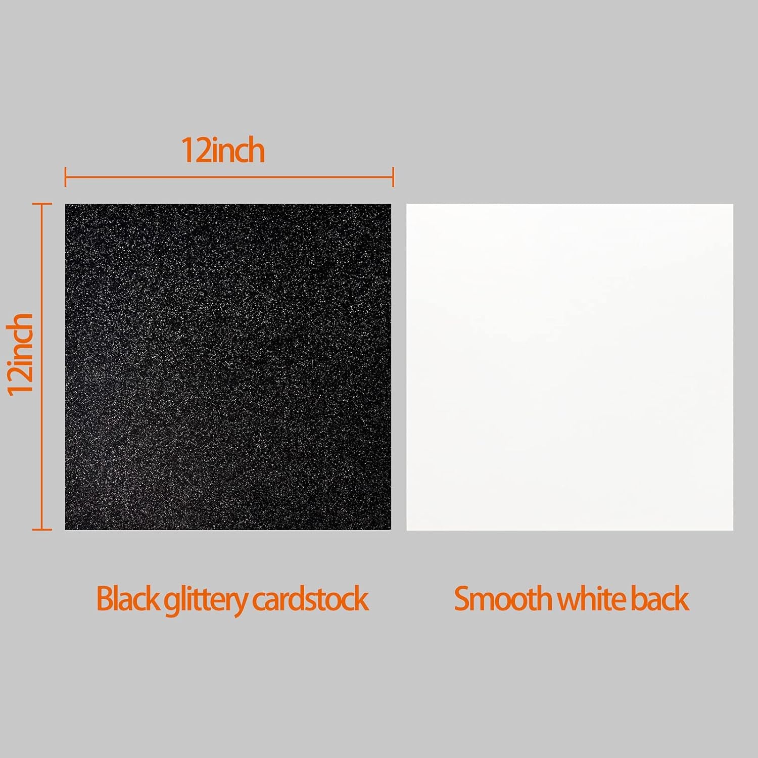 Black Glitter Cardstock - 15 Sheets 12&quot; X 12&quot; Black Cardstock for Cricut, Black Glitter Paper for DIY Projects, Scrapbooking, Invitations - 250 GSM Card Stock Easy to Cut and DIY