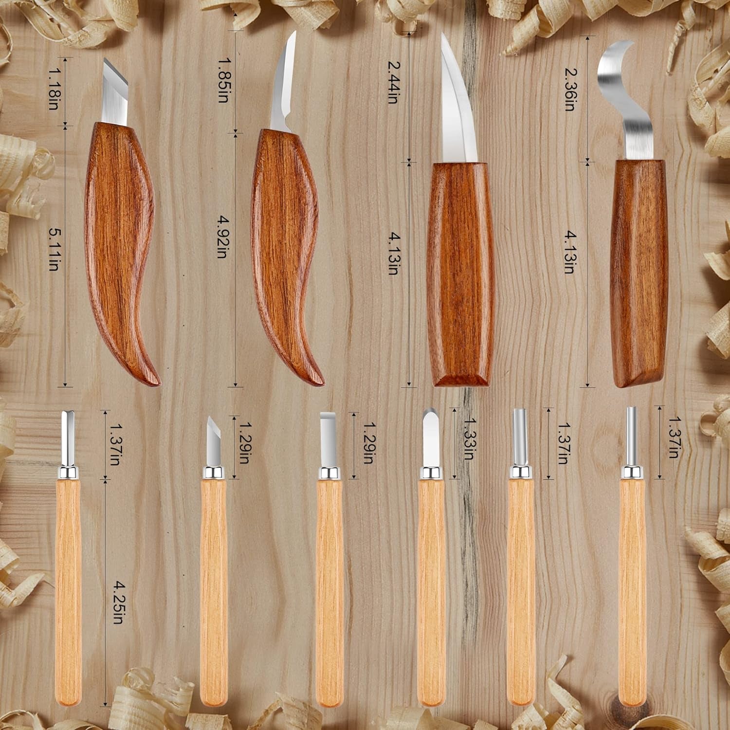 26-In-1 Wood Carving Kit with Detail Wood Carving Knife, Whittling Knife, Wood Chisel Knife, Gloves, Carving Knife Sharpener for Spoon, Bowl, Kuksa Cup (26PCS)