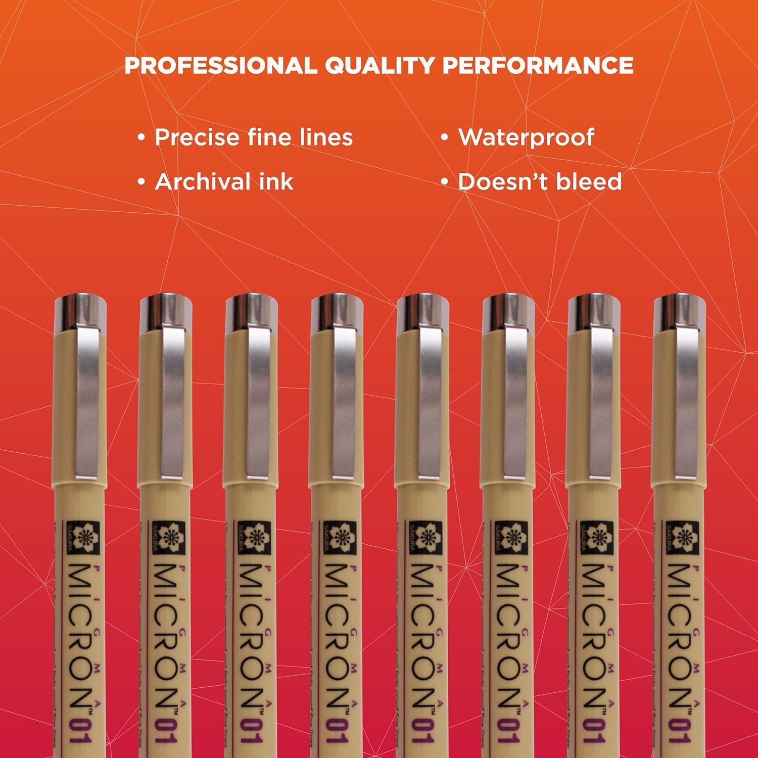 Pigma Micron Fineliner Pens - Archival Black and Colored Ink Pens - Pens for Writing, Drawing, or Journaling - Black and Colored Ink - 01 Point Size - 8 Pack