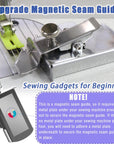 Upgraded Magnetic Seam Guide for Sewing Machine, Magnetic Sewing Guide with Clip, Hemmer Guide, Multifunctional Hem Guide, Universal Sewing Machine Attachments, Sewing Supplies Accessories