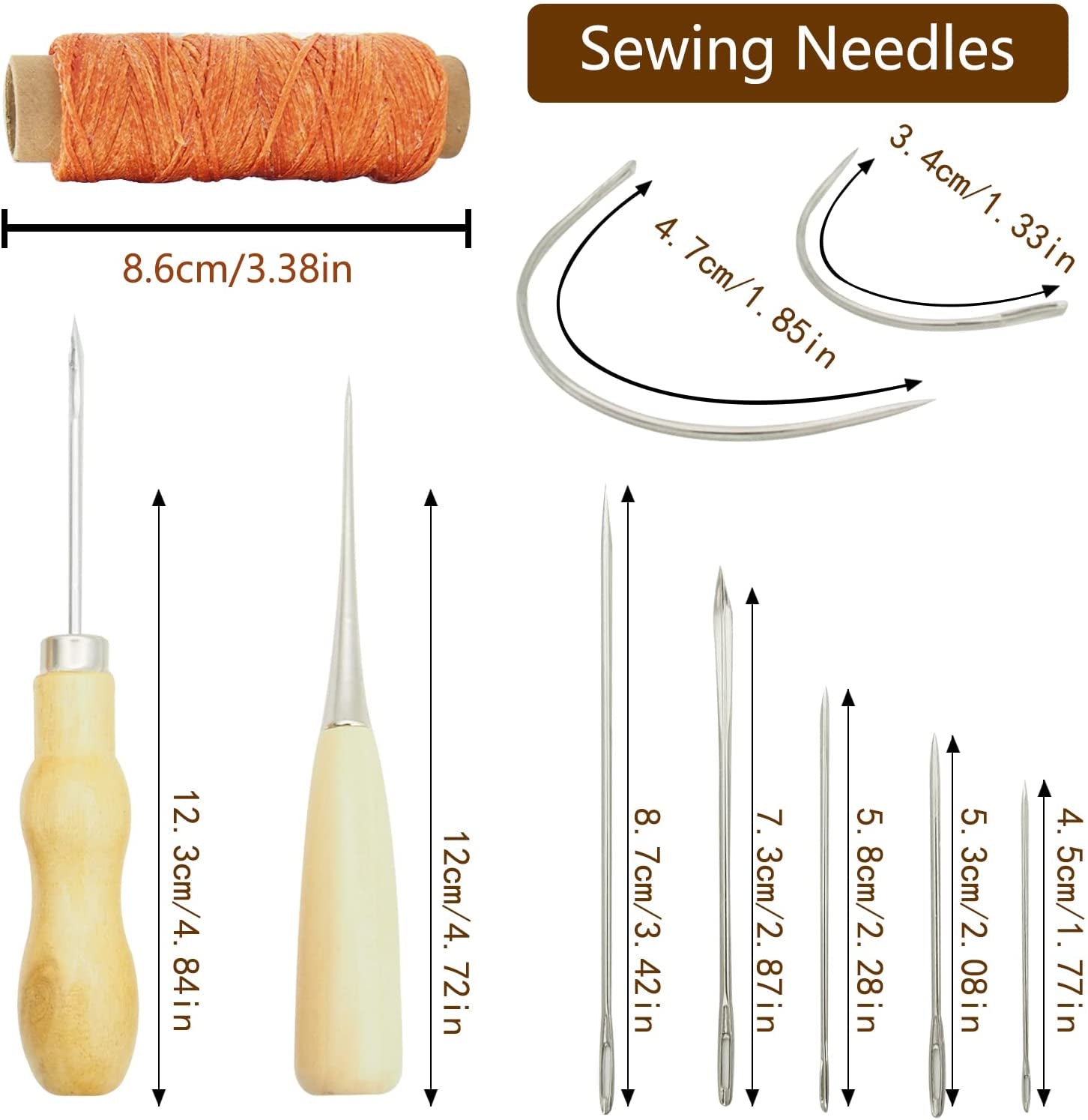 Leather Working Tools for Beginners: Professional Leather Craft Kit with Waxed Thread Groover Awl Stitching Punch for Leathercraft Adults Gifts 02
