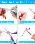Jewelry Pliers,  4Pcs Jewelry Making Tools Kit with Needle Nose Pliers/Chain Nose Pliers, round Nose Pliers, Wire Cutters and Bent Nose Pliers for Crafts, Wire Wrapping, Jewelry Making Supplies