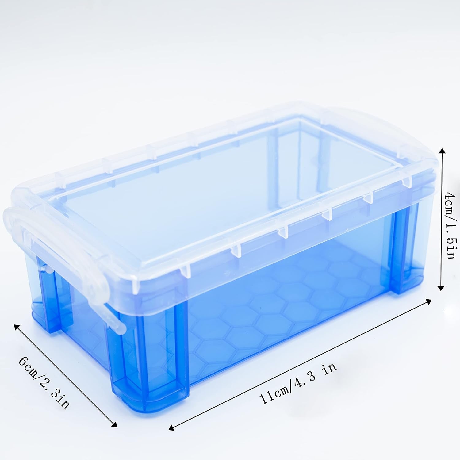 Small Plastic Box, 4.3" X 2.3" X 1.5" Stackable Mini Storage Box with Lid, Clear Organizer Container for Jewelry Beads Small Crafts Items Accessories - 6 Pack
