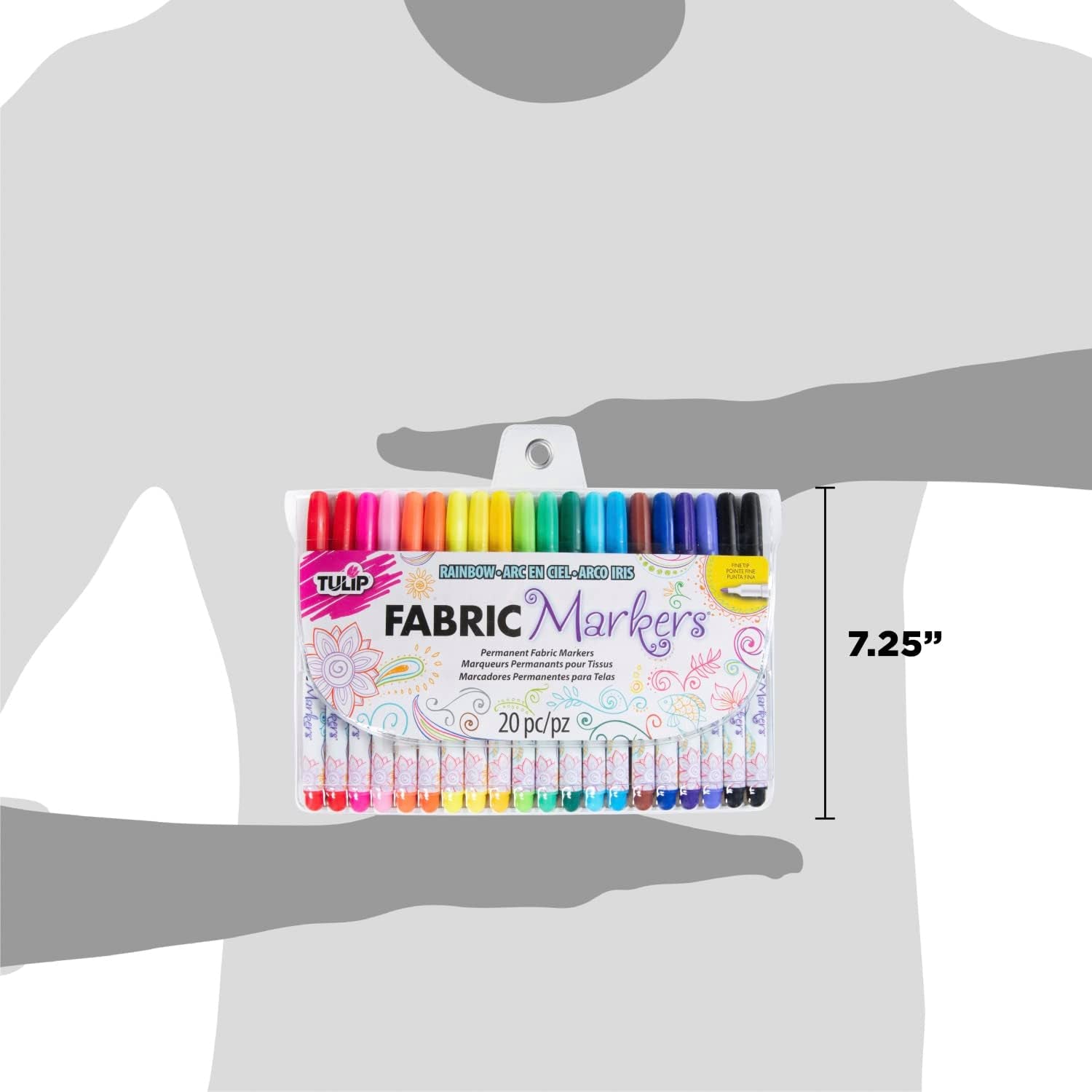Permanent Nontoxic Fabric Markers, 20 Pack, Multicolor