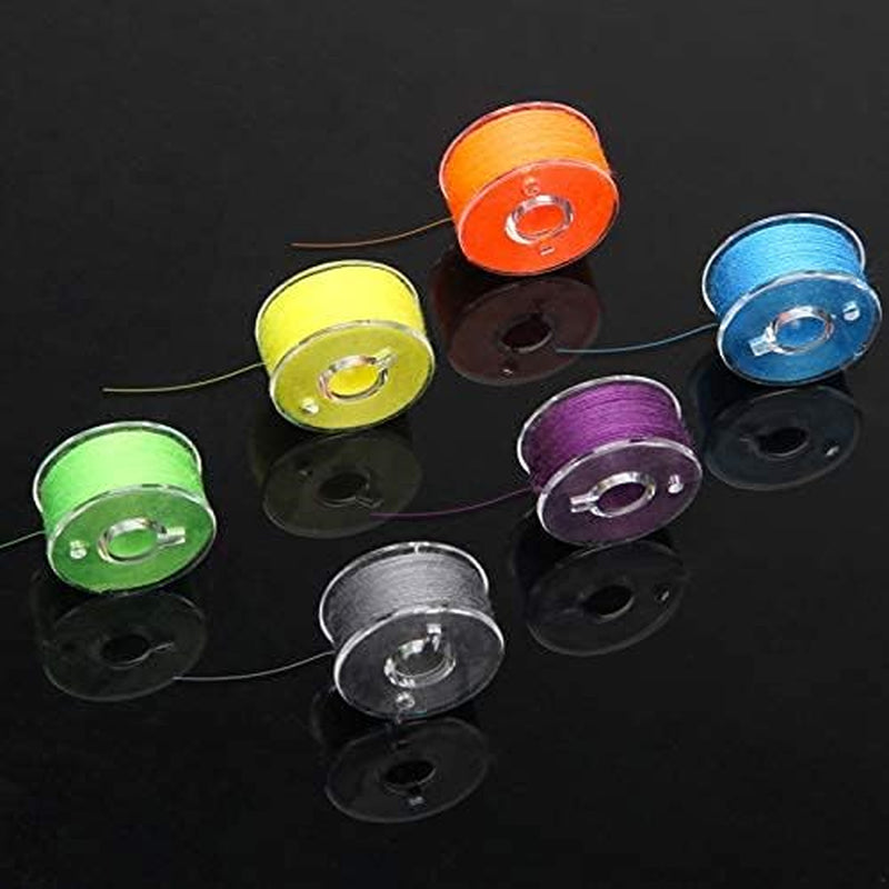 72 Pcs Prewound Bobbins Sewing Threads Standard Size and Assorted Colors Thread Bobbins with Bobbin Case for Brother/Babylock/Janome/Elna/Singer Embroidery Machine (72 Colors)