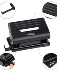 2 Hole Punch,Hole Puncher, Smart Touch, 10 Sheet Punch Capacity, Low Force, Black
