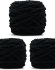 Blanket Yarn 3 Pack of 100G/3.5Oz - White Chenille Yarn 6 Super Bulky - Knitting, Crocheting & Crafts Chunky Yarn