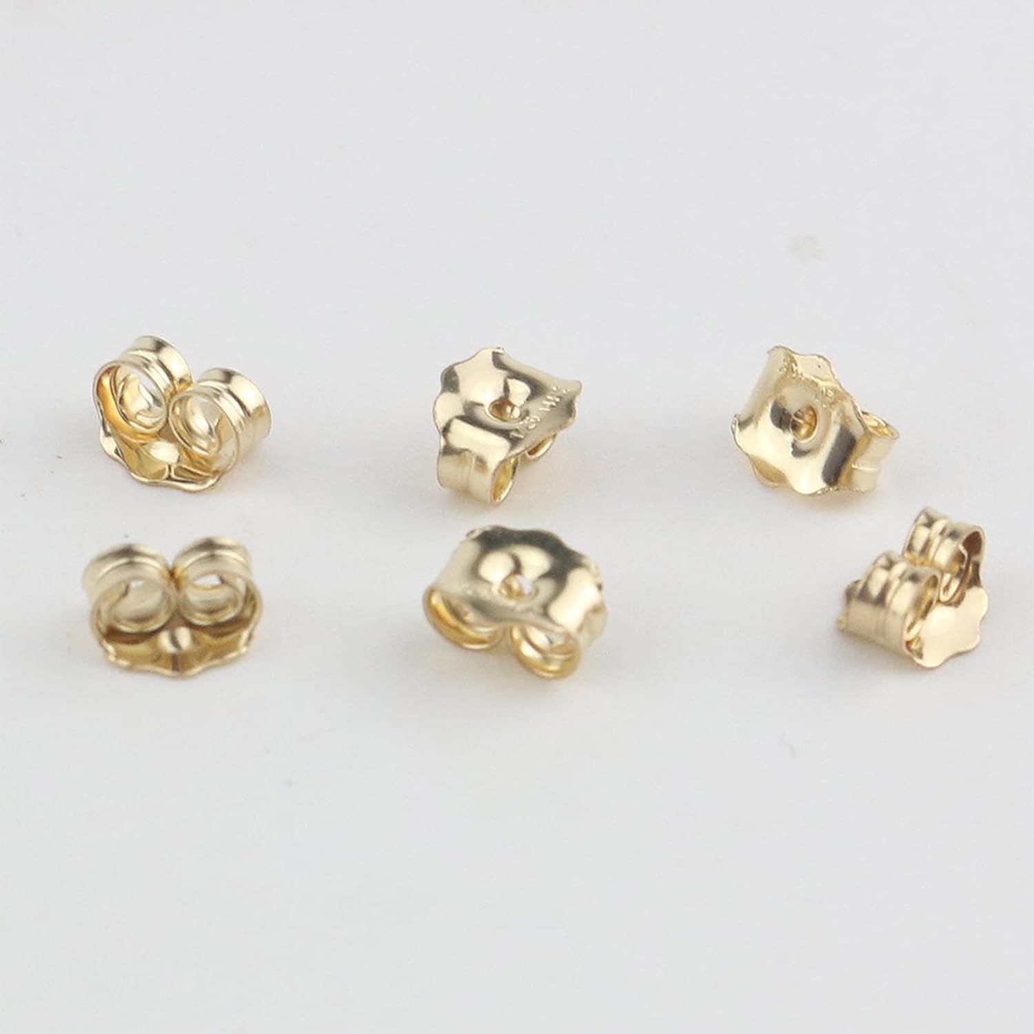 14K Gold Earring Backs Yellow Ear Locking for Stud Ear Rings (3 Pairs)