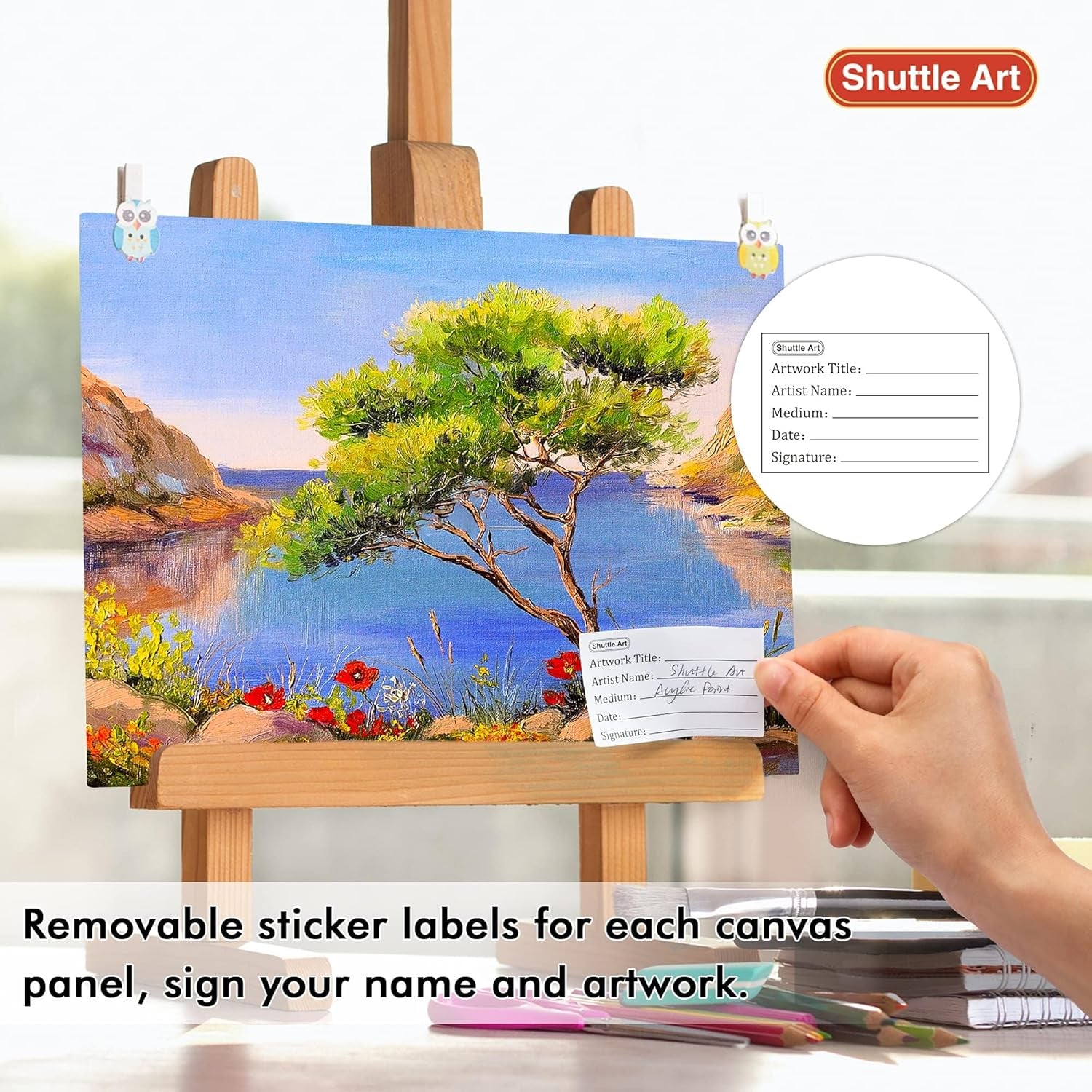 50 Pack Canvas Painting Kit,  Painting Supplies with 28 Multi Sizes Canvas Boards for Painting and 22 Tools Including Paint Brushes, Palette, Painting Knives for Acrylic, Oil, Gouache Paint