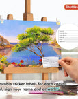 50 Pack Canvas Painting Kit,  Painting Supplies with 28 Multi Sizes Canvas Boards for Painting and 22 Tools Including Paint Brushes, Palette, Painting Knives for Acrylic, Oil, Gouache Paint