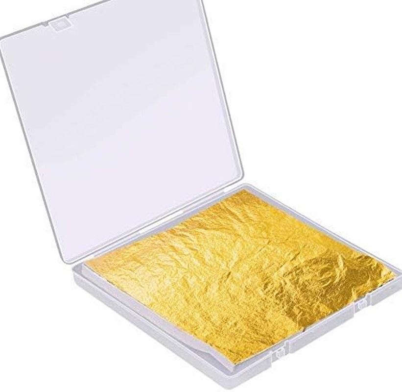 Gold Leaf Sheet for Resin,  300 Sheets Gold Flakes for Resin Nail Foil for Resin Jewelry Making Slime, Nail Arts, Gilding Crafting, Paint, Decoration, 5.5 by 5.5 Inches
