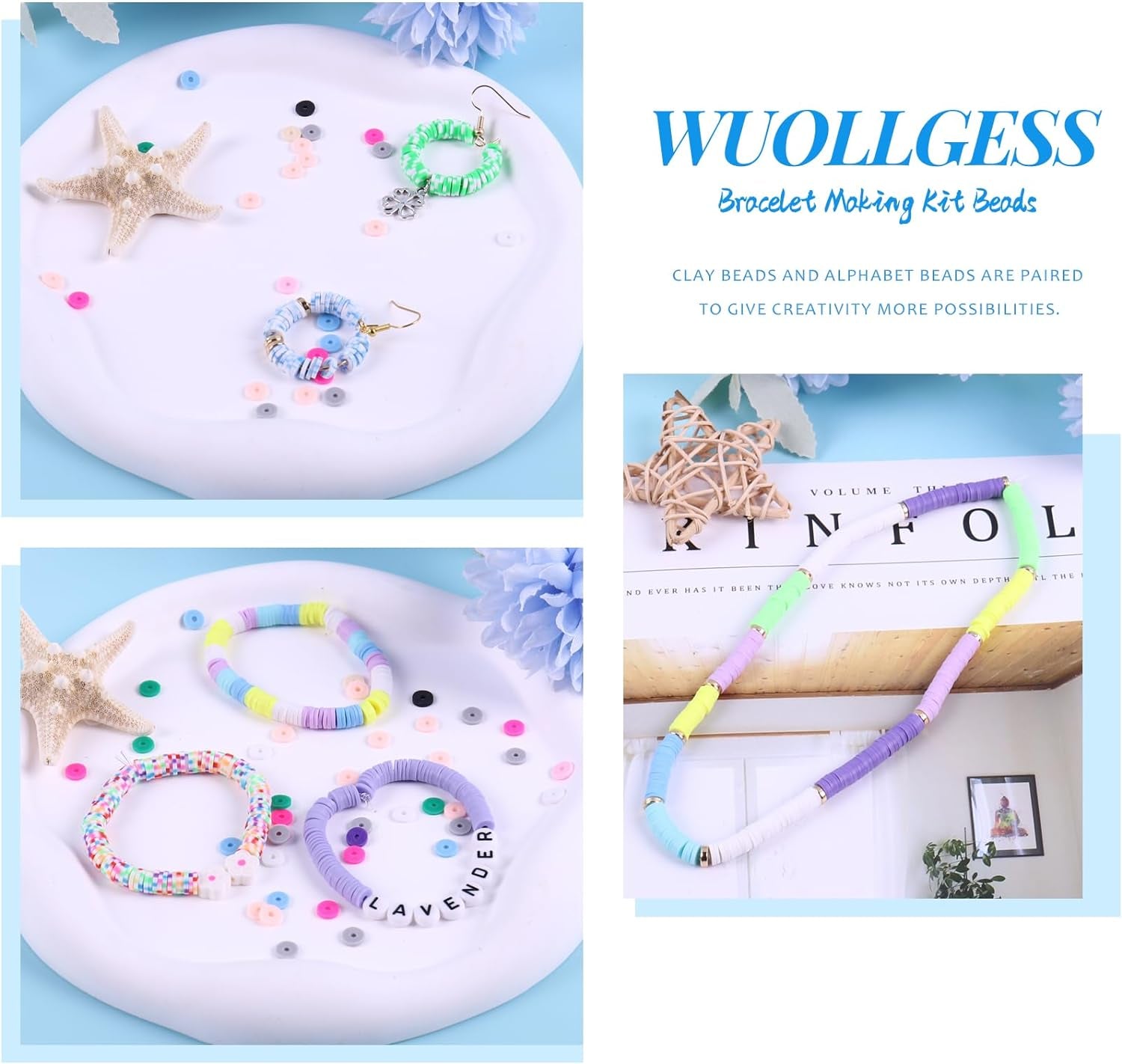 20,000PCS Clay Beads for Bracelet Making Kit, 120 Colors 6 Boxes Polymer Heishi Beads, Friendship Bracelet Kit for DIY Crafts, Earrings Necklace Jewelry Making Kit for Adults