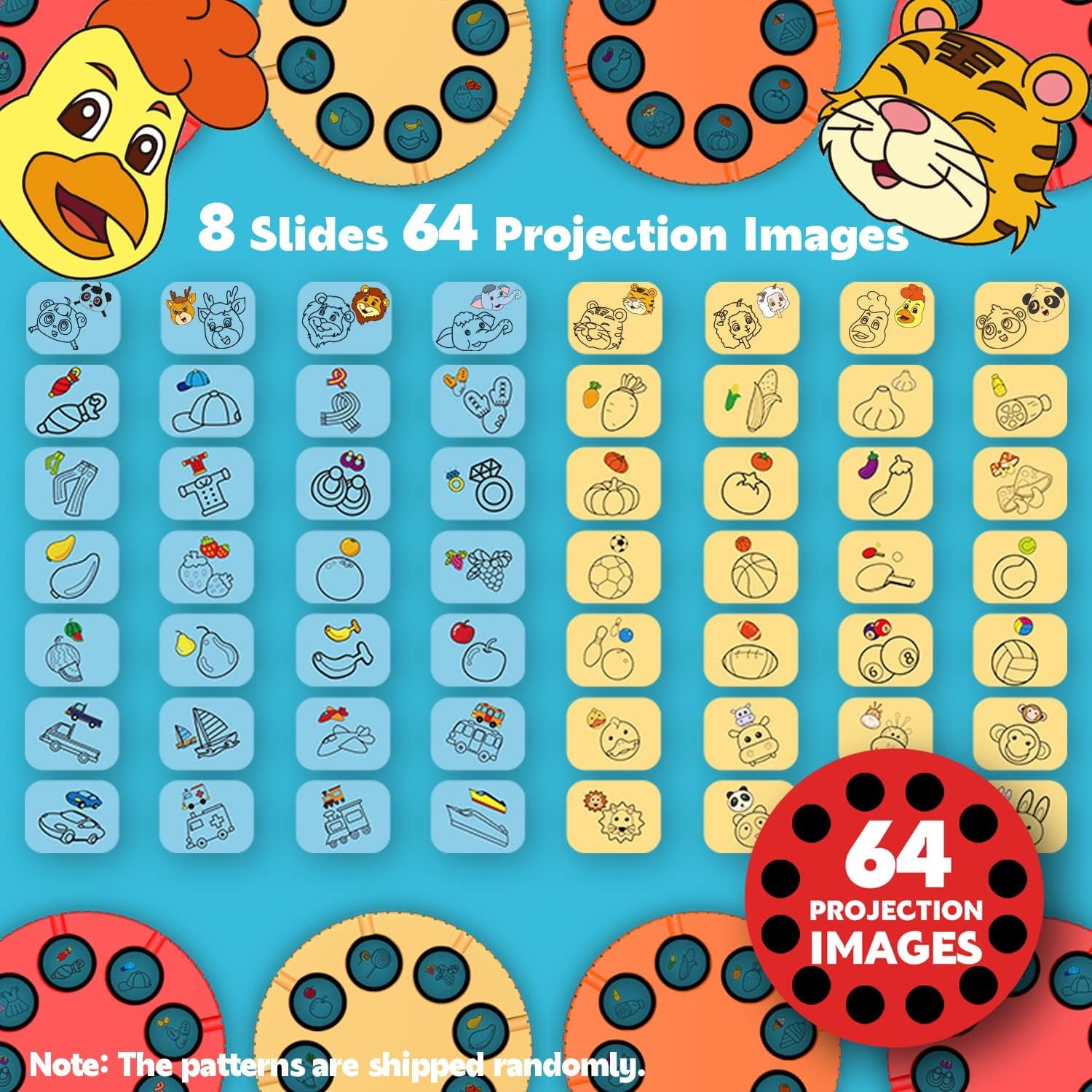 Drawing Projector for Kids, Toys for Girls 4-6, Art Sketch Projector Drawing and Tracing Include 64 Projection Image, Color Pen, Drawing Stencil, Kids Learn How to Draw Toys Set for Boys Girl Ages 3-5