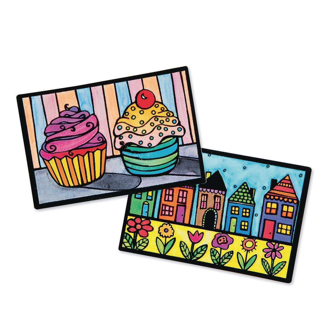 Velvet Art to Go! 2 Spiral Bound Coloring Books W/Perforated Cardstock Pages, Fuzzy, Felt, Great for Travel: Planes, Cars, Backpacks, 20 Different Projects Total, Kids & Adults, 4"X6".