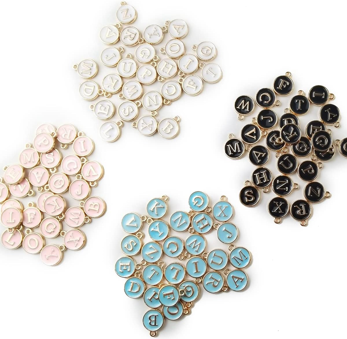 104PCS Letter Charms for Jewelry Making Charm for Bracelet Initial Charms Double Sided Alphabet Charms for Necklace Bracelet Jewelry Making