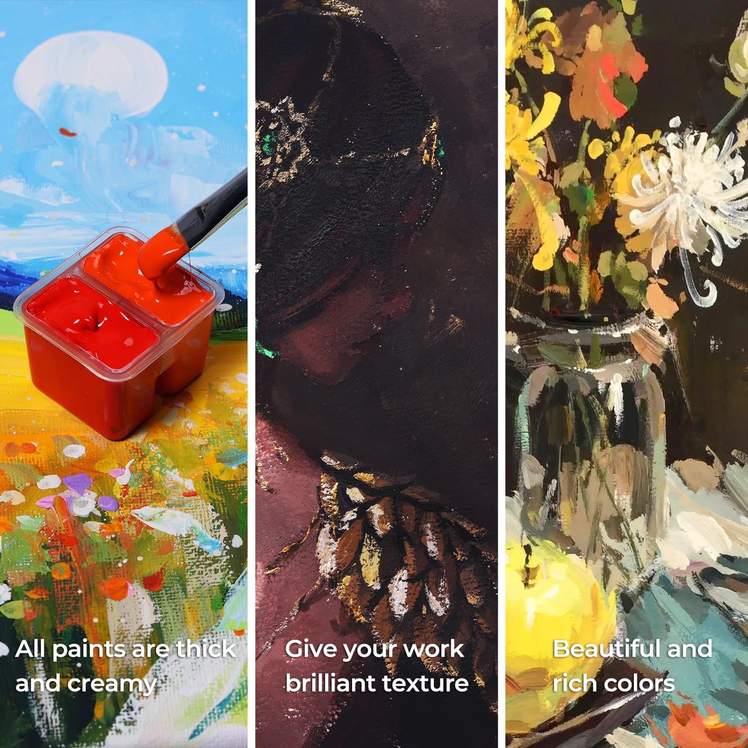 Gouache Paint Set, 36 Colors X 12Ml Twin Jelly Cup Design with 3 Paint Brushes and a Palette in a Carrying Case Perfect for Artists, Students, Gouache Opaque Painting