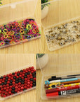 Clear Plastic Flat Rectangle Storage Box for Beads and Tools, 4-Inch by 7-Inch