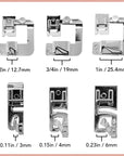 Rolled Hem Presser Foot [6 Sizes] Wide Rolled Hem Foot Set & Narrow Foot Hemmer Set for Brother, Singer & Janome Low Shank Sewing Machines. Hemming Pressure Feet with Distinctive Wide and Narrow Sizes
