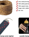 400 Ft Hemp Candle Wick 2 Spools 100% Organic Hemp Wick Candle Wick Hemp Candle Wick for DIY Candle Making, Craft Making, Smoke, Standard Size（1Mm）