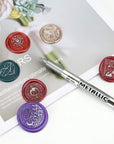 Wax Seal Pen Kit,  4 Pieces Metallic Pen for Decorating Sealing Stamp Wedding Invation Seals