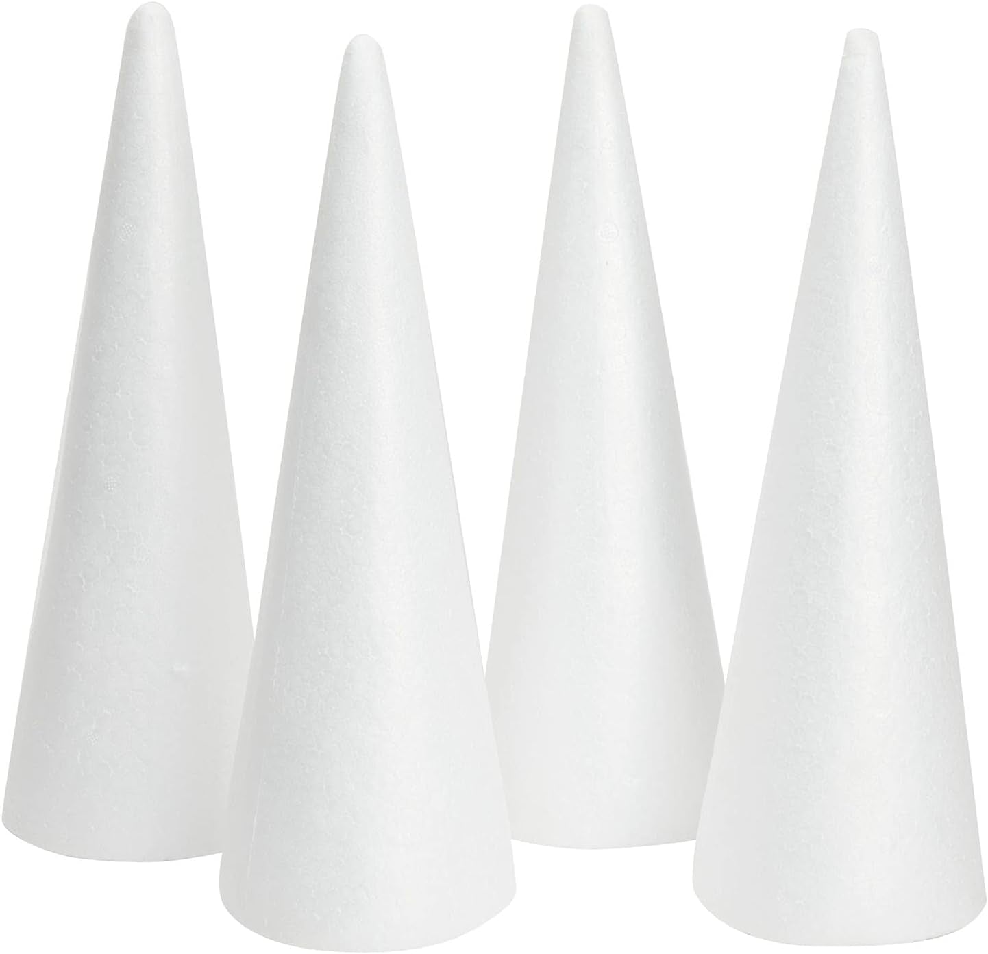 4 Pack Craft Foam - Foam Cones for Crafts, Trees, Holiday Gnomes, Christmas Decorations, DIY Art Projects (13.5X5.5 In)