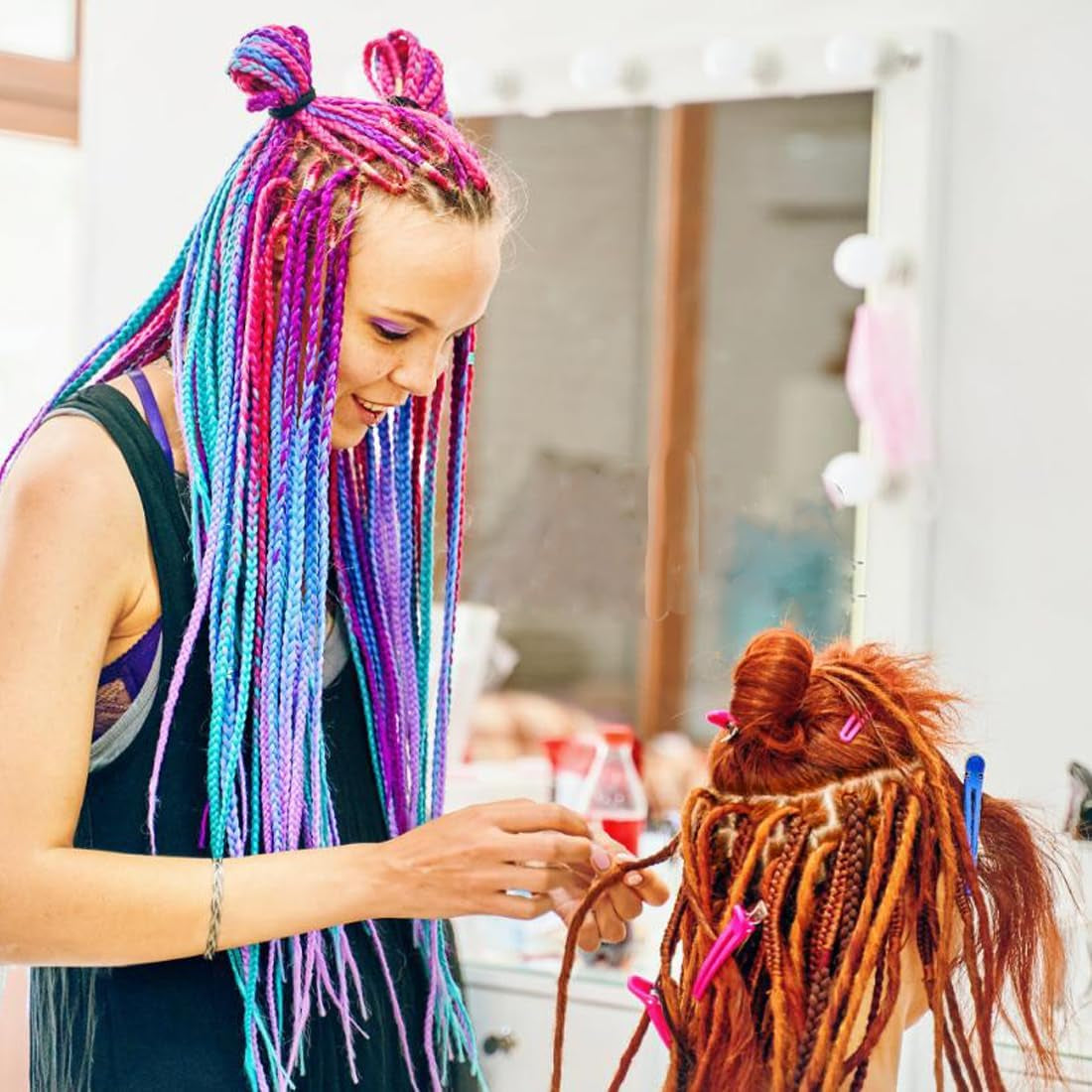 Dreadlock Crochet Hooks for Hair 0.5Mm,Locs Crochet Needle Dreads,Soft Ergonomic Handles Grip,2 Pieces Hair Interlocking Tool for Braid Craft (6 Crochet Hooks for Hair)